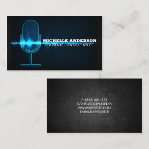 Microphone Digital Sound Wave Business Card