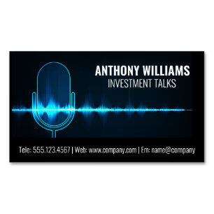 Microphone Digital Sound Wave Magnetic Business Card