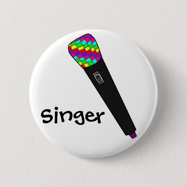 microphone disco 2 inch round button (Front)
