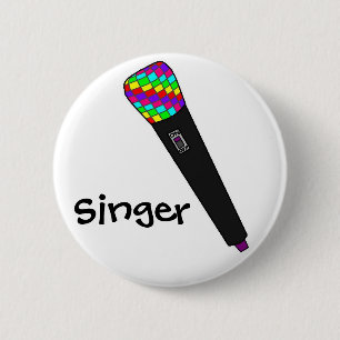 microphone disco 2 inch round button