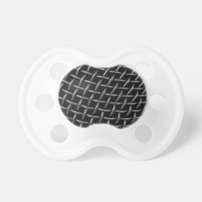 Microphone Grid Background Pacifier (Front)