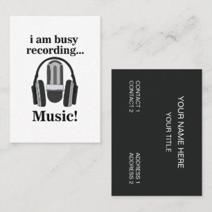 Microphone Headphone Recording Music Business Card