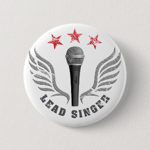 microphone lead singer never stop singing 2 inch round button