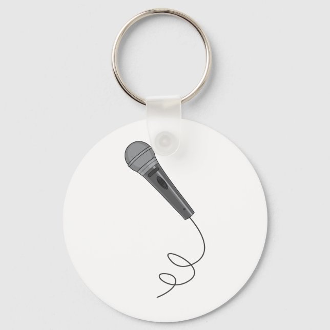Microphone Mike ~ Audio Sound Music Keychain (Front)