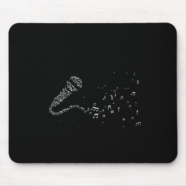 Microphone Music Notes Karaoke Singing Mic Gift Mouse Pad (Front)