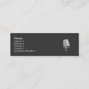 microphone old style skinny business card