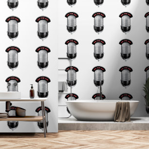 Microphone On The Air Custom Colour White Wallpaper