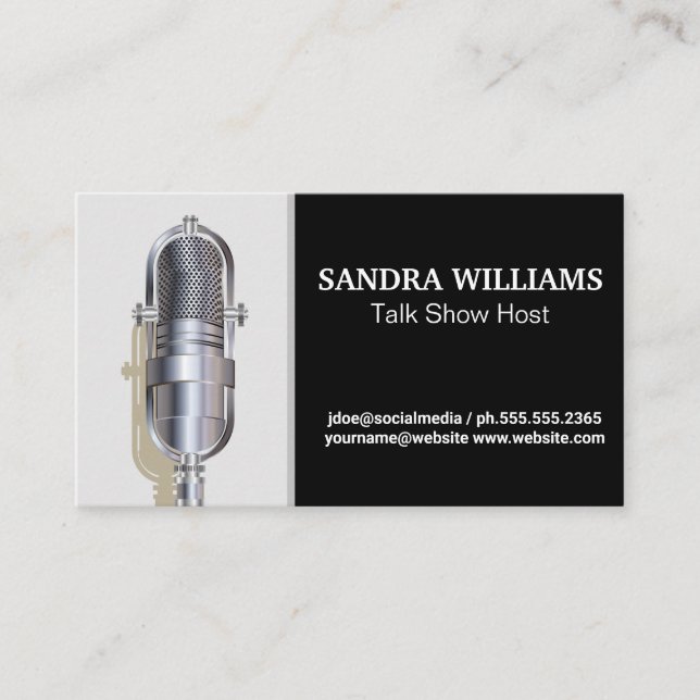 Microphone | Podcast Host Business Card (Front)