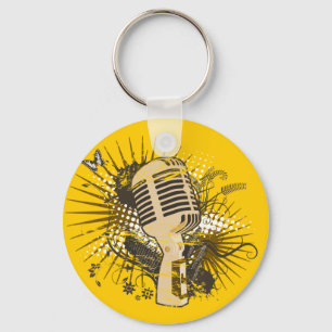 Microphone Retro Keychain