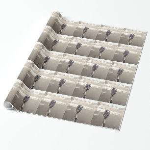 Microphone rock and roll wrapping paper
