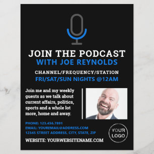 Microphone Symbol, Podcaster, Podcast Advertising Flyer