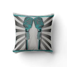 Microphones Twin Karaoke Vintage Coussin Aqua