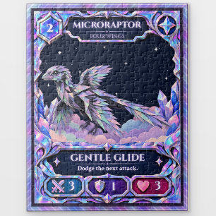 Microraptor Dinosaur, Rainbow Foil Art Jigsaw Puzzle