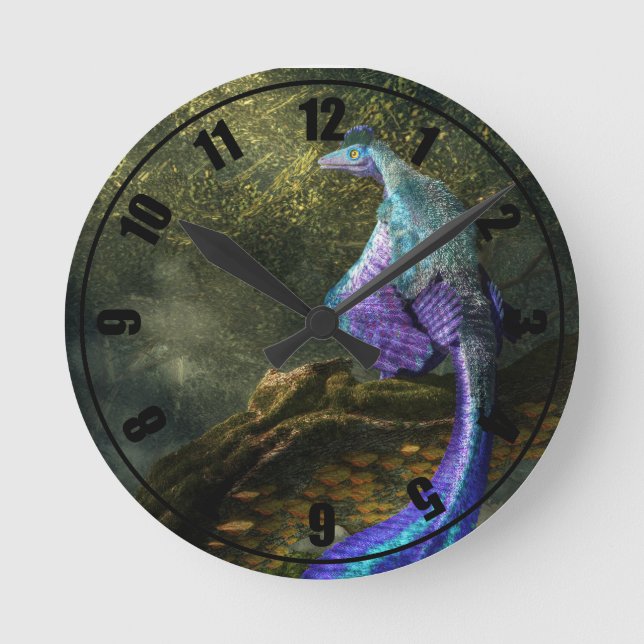 Microraptor Round Clock (Front)