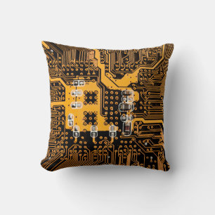 Microschema texture illustrationchip,micro,backgro throw pillow