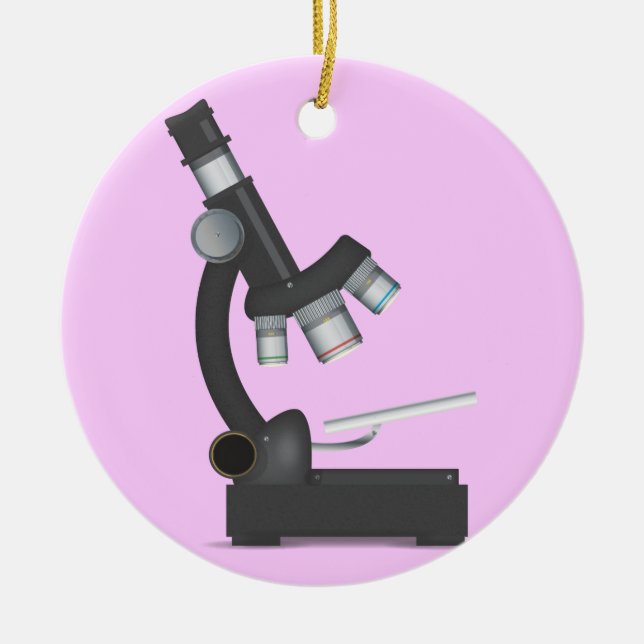 Microscope Ceramic Ornament (Front)