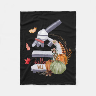 Microscope Flower Pumpkin Microbiology Biology Tha Fleece Blanket