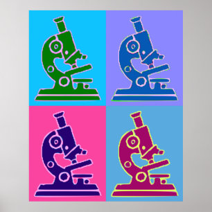 Microscope Pop Art Poster