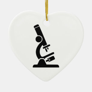 Microscope Silhouette Ceramic Ornament