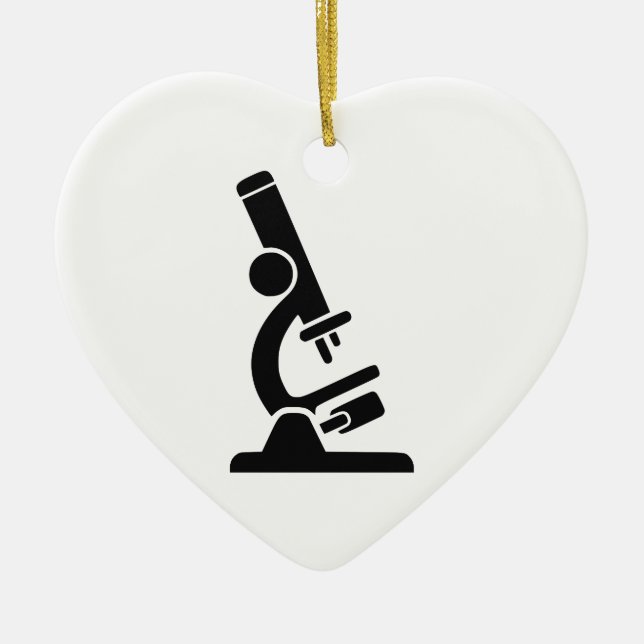 Microscope Silhouette Ceramic Ornament (Front)