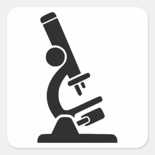 Microscope Silhouette Square Sticker