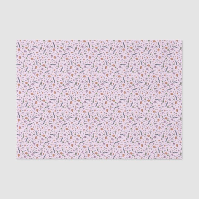 Microscopic Animals in Pink Tissue Paper (Front)
