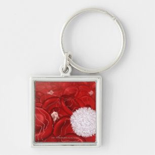 Microscopic look at blood cells keychain