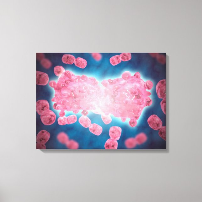 Microscopic View Of A Group Of Leukaemia Cell Canvas Print (Front)