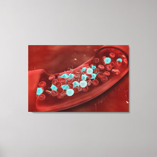 Microscopic View Of Blood Clotting Canvas Print