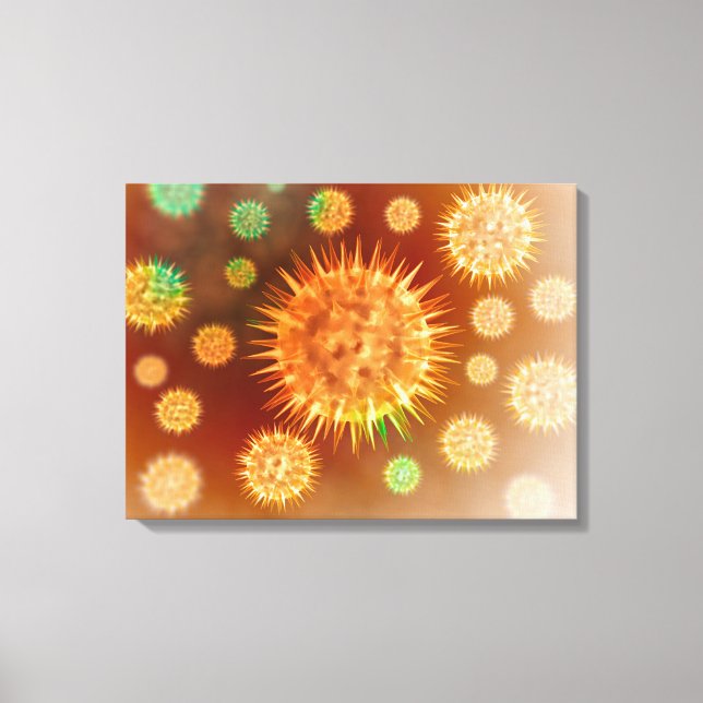 Microscopic View Of Cancer Cells Canvas Print (Front)