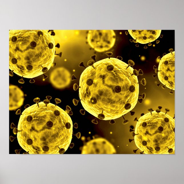 Microscopic View Of Coronavirus Poster (Front)