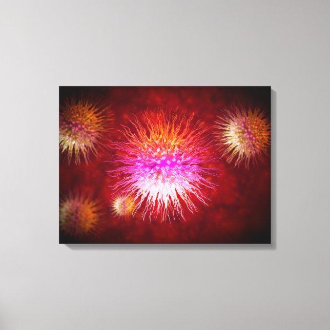 Microscopic View Of Dendrimers 1 Canvas Print (Front)