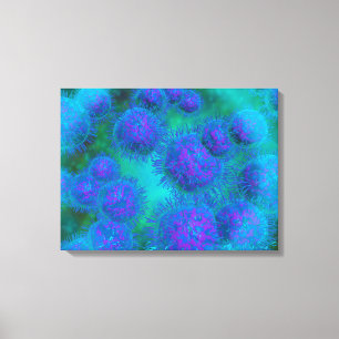 Microscopic View Of Diplococcus Bacterium Canvas Print