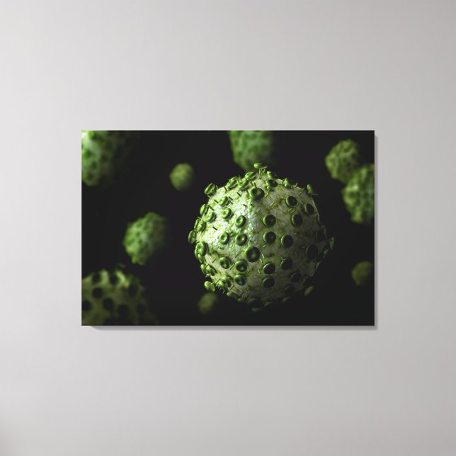 Microscopic View Of HIV Virus 1 Canvas Print (Front)