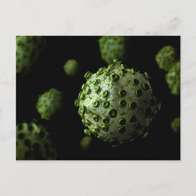 Microscopic View Of HIV Virus 1 Postcard (Front)