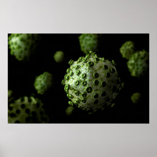 Microscopic View Of HIV Virus 1 Poster
