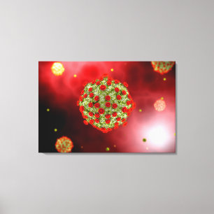 Microscopic View Of HIV Virus 2 Canvas Print