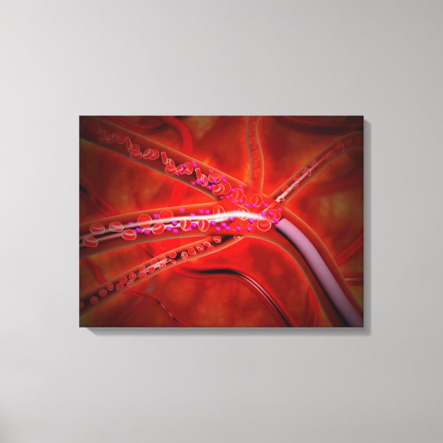 Microscopic View Of Medicine Being Injected Canvas Print (Front)