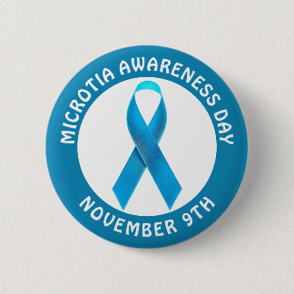 Microtia Blue Awareness Day Ribbon 2 Inch Round Button