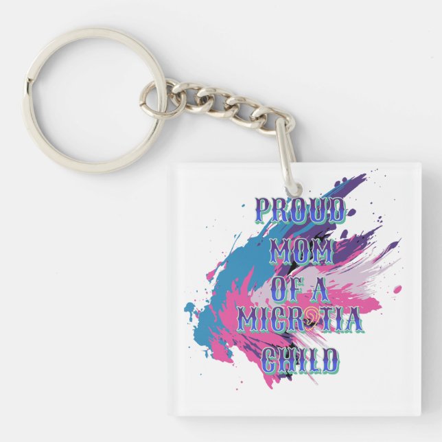 Microtia Mom T-Shirt Keychain (Front)