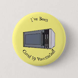 Microwave cartoon illustration 2 inch round button