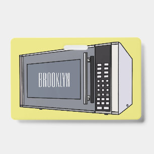 Microwave cartoon illustration badge
