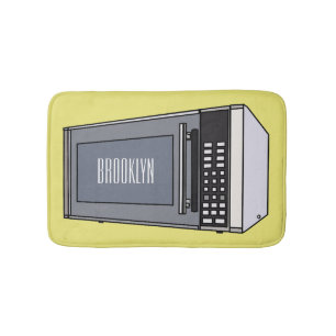 Microwave cartoon illustration bath mat