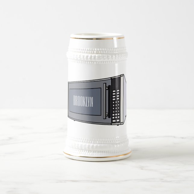 Microwave cartoon illustration beer stein (Center)