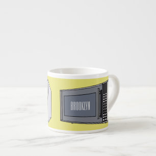 Microwave cartoon illustration espresso cup