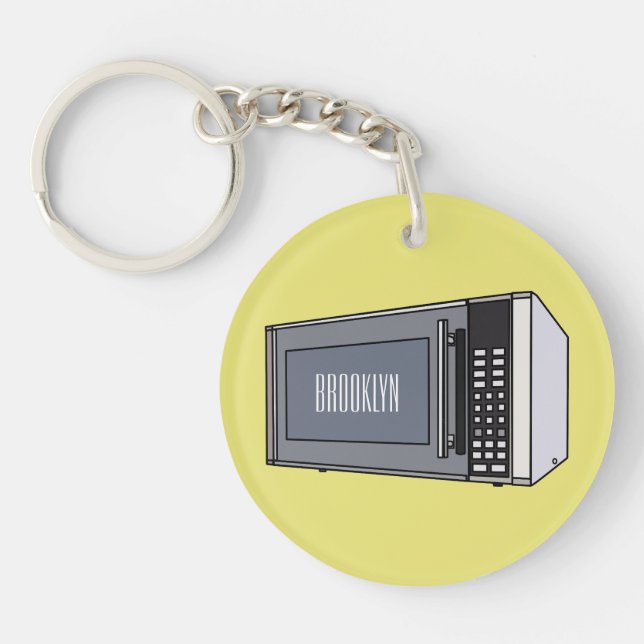 Microwave cartoon illustration keychain (Front)