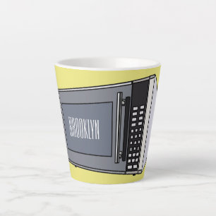 Microwave cartoon illustration latte mug