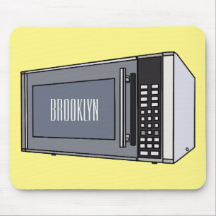 Microwave cartoon illustration mouse pad