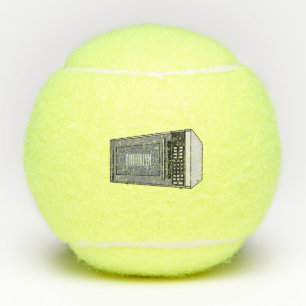 Microwave cartoon illustration tennis balls