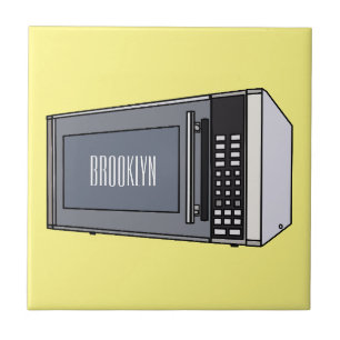 Microwave cartoon illustration tile